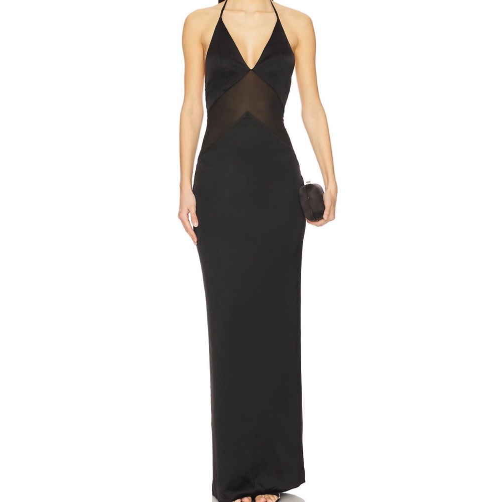 Chic Black Backless Evening Gown